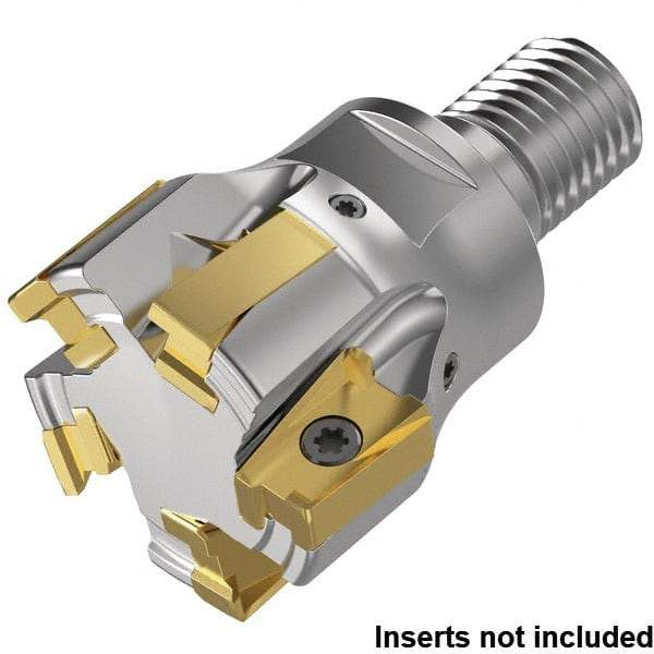 Kennametal - 32mm Cut Diam, 15.5mm Max Depth of Cut, 1.142" Shank Diam, 64mm OAL, Indexable Square Shoulder End Mill - LNGU15T608SRGE Inserts, M16 Modular Connection, 0° Lead Angle, Through Coolant, Series MILL 4-15 - Eagle Tool & Supply