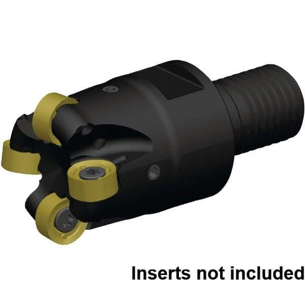 Kennametal - 1" Cutting Diam, 21mm Shank Diam, 1" Max Depth of Cut, Straight Shank Indexable Copy End Mill - 3 Inserts, RN.J10T3M0.N.. Insert, KDR Toolholder, Steel, Through Coolant - Eagle Tool & Supply