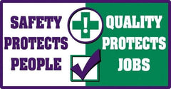 NMC - "Quality Protects Jobs", 24" Long x 46" Wide, Texwalk Safety Sign - Rectangle, 0.005" Thick, Use for Workplace/Safety - Eagle Tool & Supply