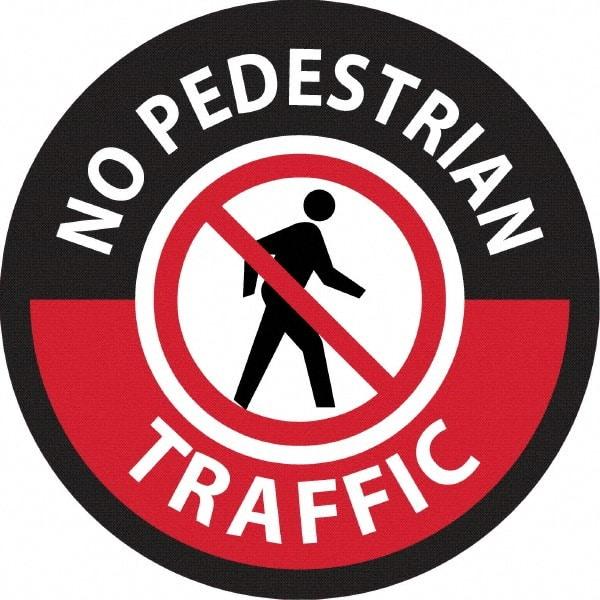 NMC - "No Pedestrian Traffic", 36" Long x 36" Wide, Sportwalk Safety Sign - Rectangle, 0.005" Thick, Use for Workplace/Safety - Eagle Tool & Supply