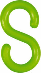 NMC - 1-1/2" High x 1/4" Long x 4" Wide Barrier S-Hook - Plastic, Uncoated, Green, Use with Plastic Chain - Eagle Tool & Supply
