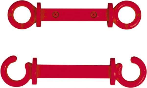 NMC - 2" High x 1/4" Long x 2" Wide Barrier C-Hook - Plastic, Uncoated, Red, Use with Plastic Chain - Eagle Tool & Supply