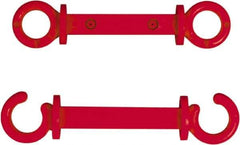 NMC - 2" High x 1/4" Long x 2" Wide Barrier C-Hook - Plastic, Uncoated, Red, Use with Plastic Chain - Eagle Tool & Supply
