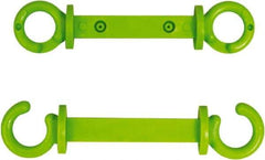 NMC - 2" High x 1/4" Long x 2" Wide Barrier C-Hook - Plastic, Uncoated, Green, Use with Plastic Chain - Eagle Tool & Supply
