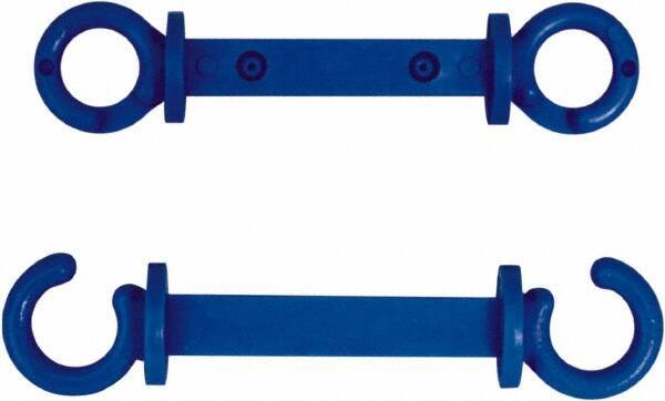 NMC - 2" High x 1/4" Long x 2" Wide Barrier C-Hook - Plastic, Uncoated, Blue, Use with Plastic Chain - Eagle Tool & Supply