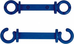 NMC - 2" High x 1/4" Long x 2" Wide Barrier C-Hook - Plastic, Uncoated, Blue, Use with Plastic Chain - Eagle Tool & Supply