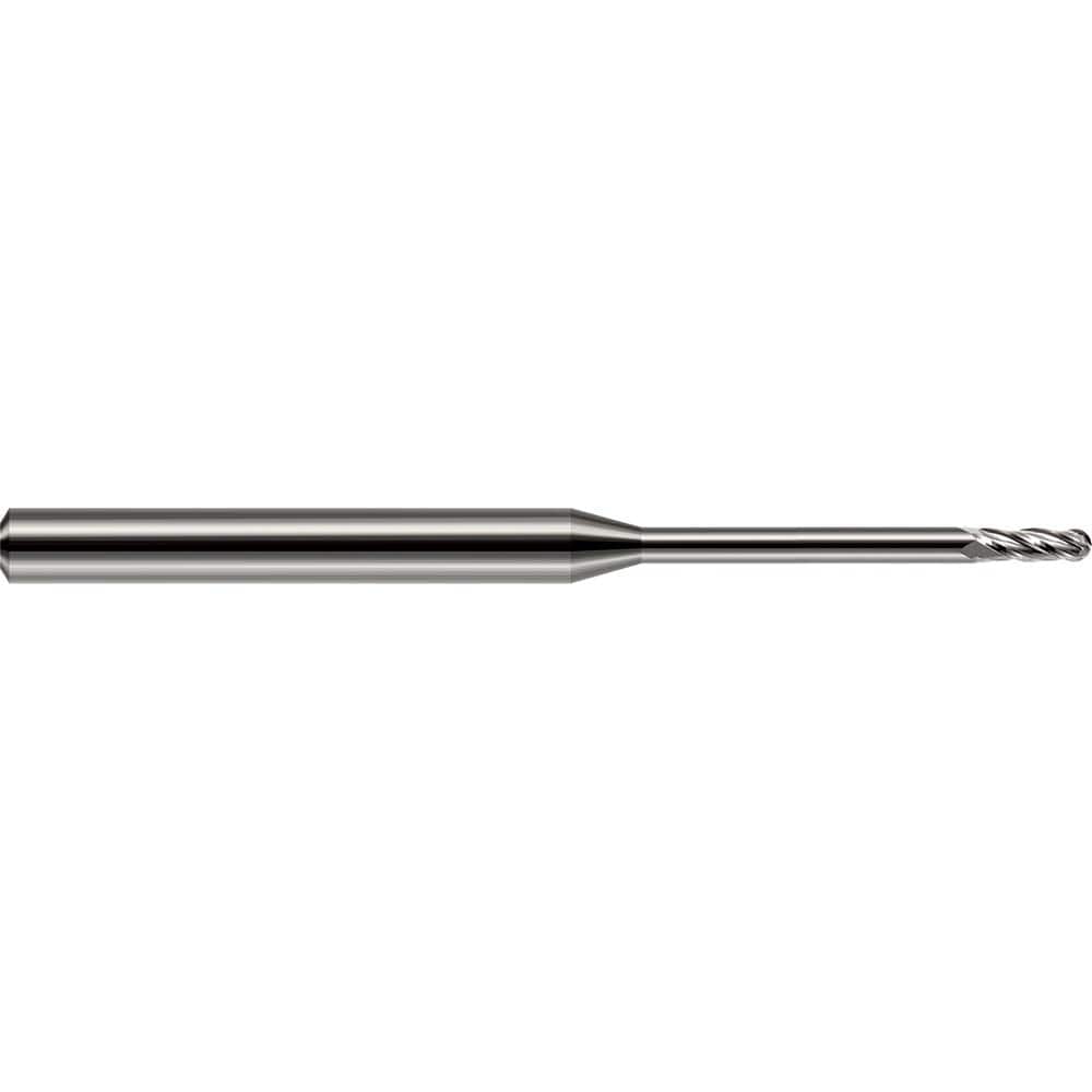 Harvey Tool - Ball End Mills; Mill Diameter (mm): 0.80 ; Mill Diameter (Inch): 1/32 ; Mill Diameter (Decimal Inch): 0.0310 ; Number of Flutes: 2 ; Length of Cut (Inch): 3/32 ; Length of Cut (Decimal Inch): 0.0930