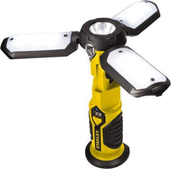 Stanley - Yellow/Black Portable Work Light - 300 Lumens, Rechargeable Battery, 18 LED Lamp - Eagle Tool & Supply