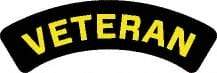 NMC - Veteran, Hard Hat Label - Yellow on Black, 0.004" Thick, Indoor or Outdoor, Adhesive Backed, For Accident Prevention - Eagle Tool & Supply