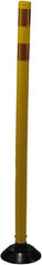 PRO-SAFE - 48" High x 3" Wide Reflective Tubular Surface Mount Delineator - Urethane, 4 Lbs, Yellow - Eagle Tool & Supply