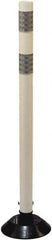 PRO-SAFE - 48" High x 3" Wide Reflective Tubular Surface Mount Delineator - Urethane, 4 Lbs, White - Eagle Tool & Supply