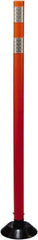 PRO-SAFE - 48" High x 3" Wide Reflective Tubular Surface Mount Delineator - Urethane, 4 Lbs, Orange/White - Eagle Tool & Supply