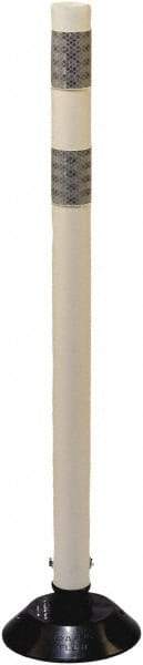PRO-SAFE - 36" High x 3" Wide Reflective Tubular Surface Mount Delineator - Urethane, 3 Lbs, White - Eagle Tool & Supply