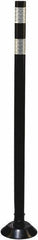 PRO-SAFE - 36" High x 3" Wide Reflective Tubular Surface Mount Delineator - Urethane, 3 Lbs, Black/White - Eagle Tool & Supply