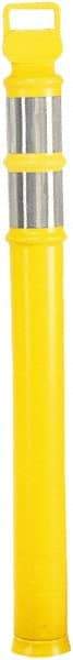PRO-SAFE - 46" High x 4" Wide Reflective Delineator Post - High Density Polyethylene (HDPE), 3 Lbs, Yellow - Eagle Tool & Supply