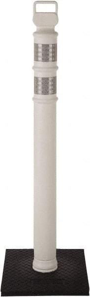 PRO-SAFE - 46" High x 4" Wide Reflective Delineator Post - High Density Polyethylene (HDPE), 3 Lbs, White - Eagle Tool & Supply