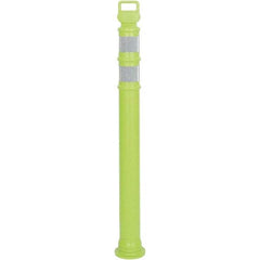 PRO-SAFE - 46" High x 4" Wide Reflective Delineator Post - High Density Polyethylene (HDPE), 3 Lbs, Lime - Eagle Tool & Supply