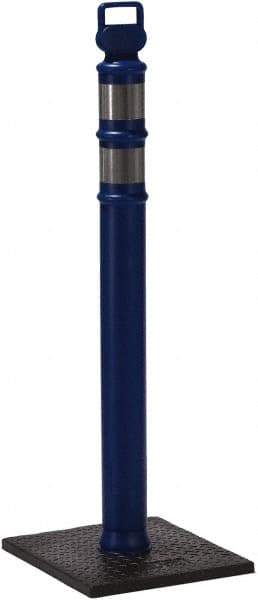PRO-SAFE - 46" High x 4" Wide Reflective Delineator Post - High Density Polyethylene (HDPE), 3 Lbs, Blue - Eagle Tool & Supply