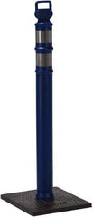 PRO-SAFE - 46" High x 4" Wide Reflective Delineator Post - High Density Polyethylene (HDPE), 3 Lbs, Blue - Eagle Tool & Supply
