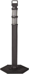 PRO-SAFE - 46" High x 4" Wide Reflective Delineator Post - High Density Polyethylene (HDPE), 3 Lbs, Black - Eagle Tool & Supply