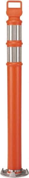 PRO-SAFE - 46" High x 4" Wide Reflective Delineator Post - High Density Polyethylene (HDPE), 5 Lbs, Orange - Eagle Tool & Supply