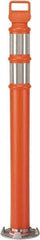 PRO-SAFE - 46" High x 4" Wide Reflective Delineator Post - High Density Polyethylene (HDPE), 5 Lbs, Orange - Eagle Tool & Supply