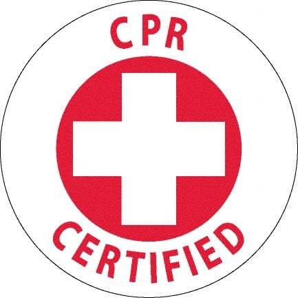 NMC - CPR Certified, Hard Hat Label - Red on White, 0.045" Thick, For Certified Operator - Eagle Tool & Supply