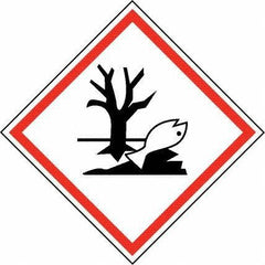NMC - Hazardous Materials Label, Header: Dangerous for Environment Warning - Legend: GHS - Graphic, English, Black & Red, 4" Long x 4" High, No Coating - Eagle Tool & Supply