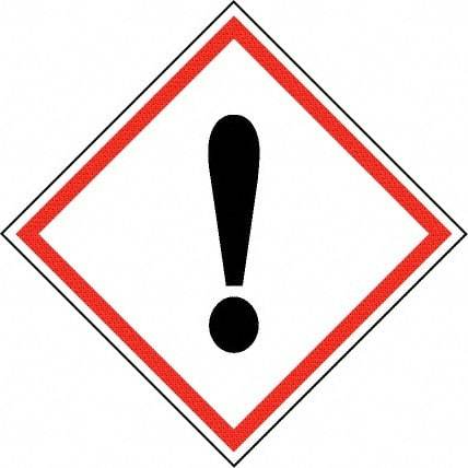 NMC - Hazardous Materials Label, Header: Harmful Irritant Warning - Legend: GHS - Graphic, English, Black & Red, 4" Long x 4" High, No Coating - Eagle Tool & Supply