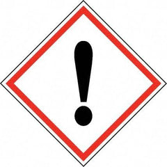NMC - Hazardous Materials Label, Header: Harmful Irritant Warning - Legend: GHS - Graphic, English, Black & Red, 4" Long x 4" High, No Coating - Eagle Tool & Supply