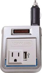 DeWALT - 12 VDC Input, 120 VAC Output, 120 Peak Wattage, Power Inverter - 120 Watt Continuous Output Power - Eagle Tool & Supply