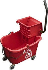 O-Cedar - 33 Qt Plastic Bucket & Wringer - 22" Long x 34" High x 15" Wide, Red - Eagle Tool & Supply