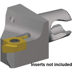 Kennametal - Right Hand Cut, Size KM16, S10P0603R010 & S10P22R004 Insert Compatiblity, External Modular Turning & Profiling Cutting Unit Head - 7mm Ctr to Cutting Edge, 20mm Head Length, Through Coolant, Series KM Micro - Eagle Tool & Supply