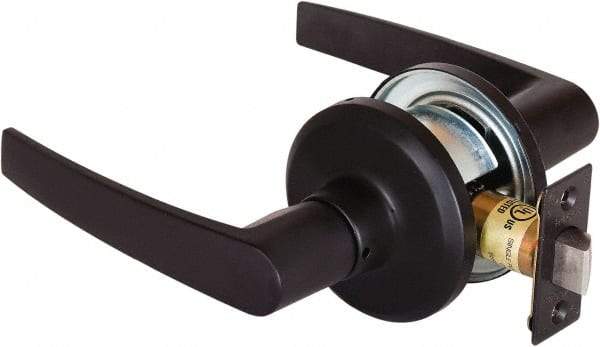 Stanley - Grade 2 Passage Lever Lockset - 2-3/8 & 2-3/4" Back Set, Keyless Cylinder, Brass Alloy, Oil Rubbed Bronze Finish - Eagle Tool & Supply