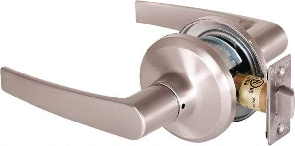 Stanley - Grade 2 Passage Lever Lockset - 2-3/8 & 2-3/4" Back Set, Keyless Cylinder, Brass Alloy, Satin Nickel Finish - Eagle Tool & Supply