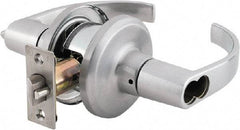 Stanley - Grade 2 Storeroom Lever Lockset - 2-3/8 & 2-3/4" Back Set, Brass Alloy, Satin Chrome Finish - Eagle Tool & Supply