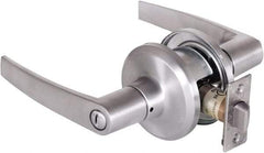 Stanley - Grade 2 Privacy Lever Lockset - 2-3/8 & 2-3/4" Back Set, Keyless Cylinder, Brass Alloy, Satin Chrome Finish - Eagle Tool & Supply