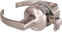 Stanley - Grade 2 Passage Lever Lockset - 2-3/8 & 2-3/4" Back Set, Keyless Cylinder, Brass Alloy, Satin Nickel Finish - Eagle Tool & Supply