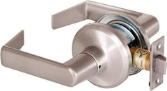 Stanley - Grade 2 Passage Lever Lockset - 2-3/8 & 2-3/4" Back Set, Keyless Cylinder, Brass Alloy, Satin Nickel Finish - Eagle Tool & Supply