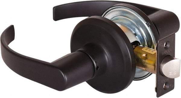 Stanley - Grade 2 Passage Lever Lockset - 2-3/8 & 2-3/4" Back Set, Keyless Cylinder, Brass Alloy, Oil Rubbed Bronze Finish - Eagle Tool & Supply