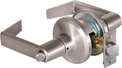 Stanley - Grade 2 Privacy Lever Lockset - 2-3/8 & 2-3/4" Back Set, Keyless Cylinder, Brass Alloy, Satin Nickel Finish - Eagle Tool & Supply