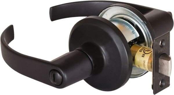 Stanley - Grade 2 Privacy Lever Lockset - 2-3/8 & 2-3/4" Back Set, Keyless Cylinder, Brass Alloy, Oil Rubbed Bronze Finish - Eagle Tool & Supply