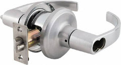 Stanley - Grade 2 Office Lever Lockset - 2-3/8 & 2-3/4" Back Set, Brass Alloy, Satin Chrome Finish - Eagle Tool & Supply