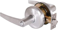 Stanley - Grade 2 Entrance Lever Lockset - 2-3/4" Back Set, Key In Lever Cylinder, Brass Alloy, Satin Chrome Finish - Eagle Tool & Supply