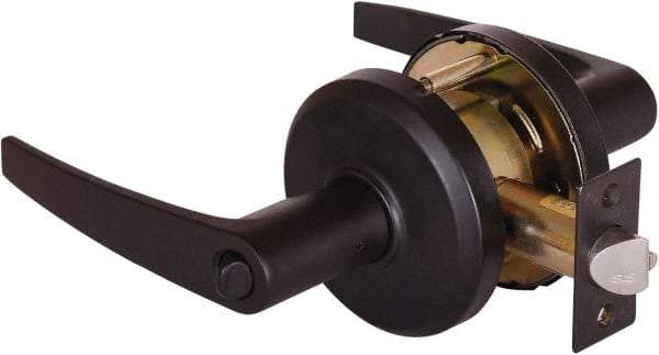 Stanley - Grade 2 Entrance Lever Lockset - 2-3/4" Back Set, Key In Lever Cylinder, Brass Alloy, Oil Rubbed Bronze Finish - Eagle Tool & Supply