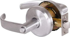 Stanley - Grade 2 Privacy Lever Lockset - 2-3/4" Back Set, Keyless Cylinder, Brass Alloy, Satin Chrome Finish - Eagle Tool & Supply