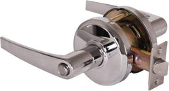 Stanley - Grade 2 Privacy Lever Lockset - 2-3/4" Back Set, Keyless Cylinder, Brass Alloy, Bright Chrome Finish - Eagle Tool & Supply