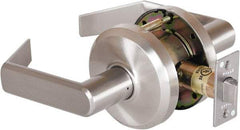 Stanley - Grade 2 Passage Lever Lockset - 2-3/4" Back Set, Keyless Cylinder, Brass Alloy, Nickel Finish - Eagle Tool & Supply