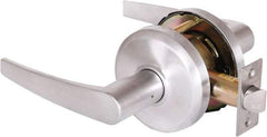 Stanley - Grade 2 Passage Lever Lockset - 2-3/4" Back Set, Keyless Cylinder, Brass Alloy, Satin Chrome Finish - Eagle Tool & Supply