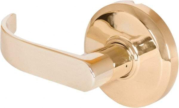 Stanley - Grade 2 Dummy Lever Lockset - 2-3/4" Back Set, Keyless Cylinder, Brass Alloy, Bright Brass Finish - Eagle Tool & Supply